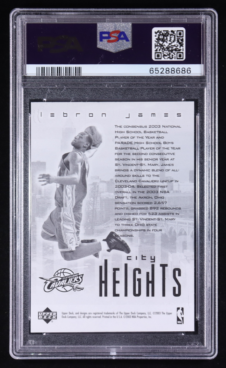 LeBron James 2003 Upper Deck City Heights LeBron James #NNO RC (PSA 10) at PristineAuction.com LeBron James 2003 Upper Deck City Heights LeBron James #NNO RC (PSA 10) at PristineAuction.com