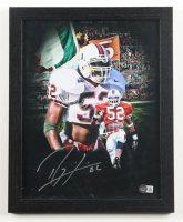 Ray Lewis Signed Miami Hurricanes Custom Framed Photo Display (Beckett) at PristineAuction.com