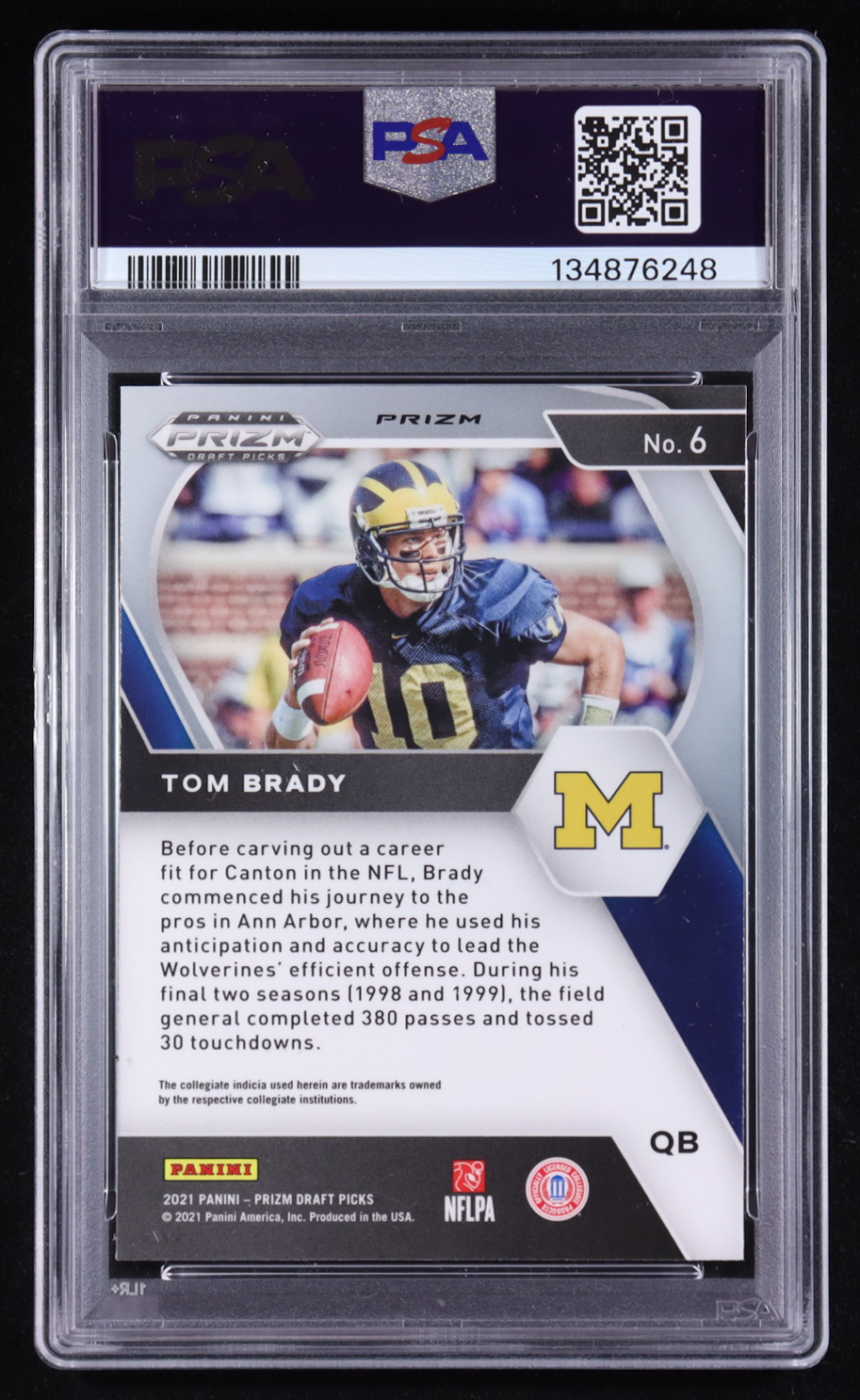 Tom Brady 2021 Panini Prizm Draft Picks Prizms Red White and Blue #6 (PSA 9) at PristineAuction.com Tom Brady 2021 Panini Prizm Draft Picks Prizms Red White and Blue #6 (PSA 9) at PristineAuction.com