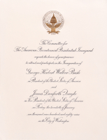 1989 George H. W. Bush Inauguration Invitation with Campaign Pin at PristineAuction.com