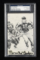 Morris "Red" Badgro Signed Vintage Postcard (PSA) at PristineAuction.com