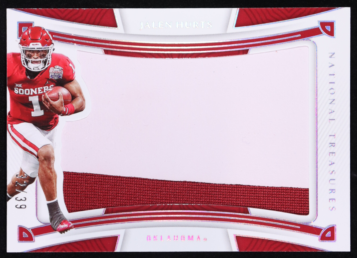 Jalen Hurts 2023 Panini National Treasures Collegiate Silhouettes Silver #25 #32/39 at PristineAuction.com Jalen Hurts 2023 Panini National Treasures Collegiate Silhouettes Silver #25 #32/39 at PristineAuction.com