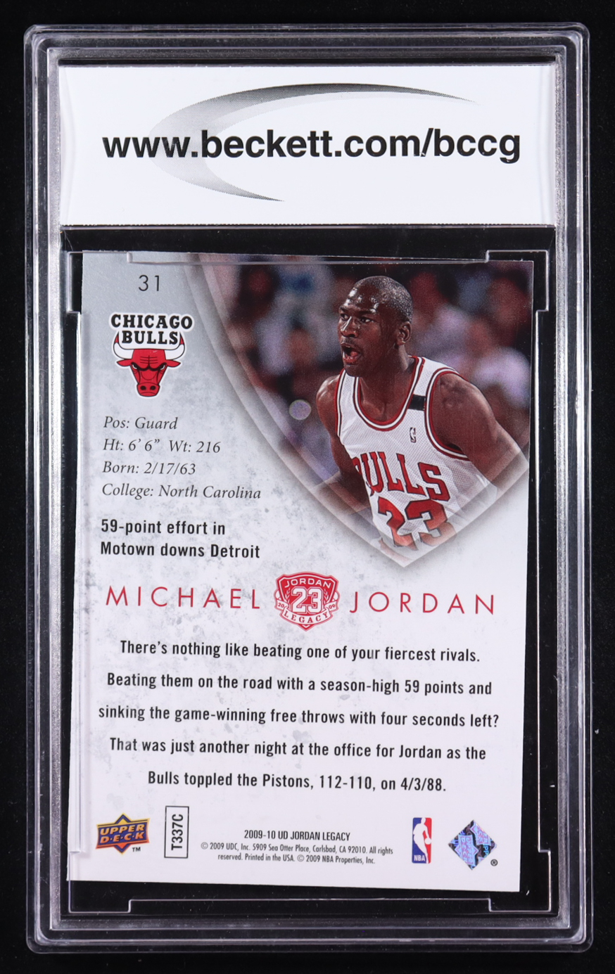 Michael Jordan 2009-10 Upper Deck Michael Jordan Legacy Collection Gold #31 (BCCG 10) at PristineAuction.com Michael Jordan 2009-10 Upper Deck Michael Jordan Legacy Collection Gold #31 (BCCG 10) at PristineAuction.com