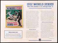 1932 World Series Commemorative Patch Display at PristineAuction.com