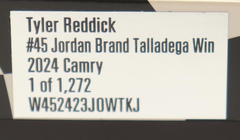 Tyler Reddick Signed 2024 #45 Jordan Brand Talladega Win | 1:24 Diecast Car (PA) at PristineAuction.com Tyler Reddick Signed 2024 #45 Jordan Brand Talladega Win | 1:24 Diecast Car (PA) at PristineAuction.com