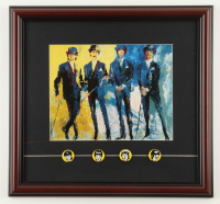The Beatles Custom Framed Leroy Neiman Art Print Display with (4) Vintage Lapel Beatles Pins at PristineAuction.com