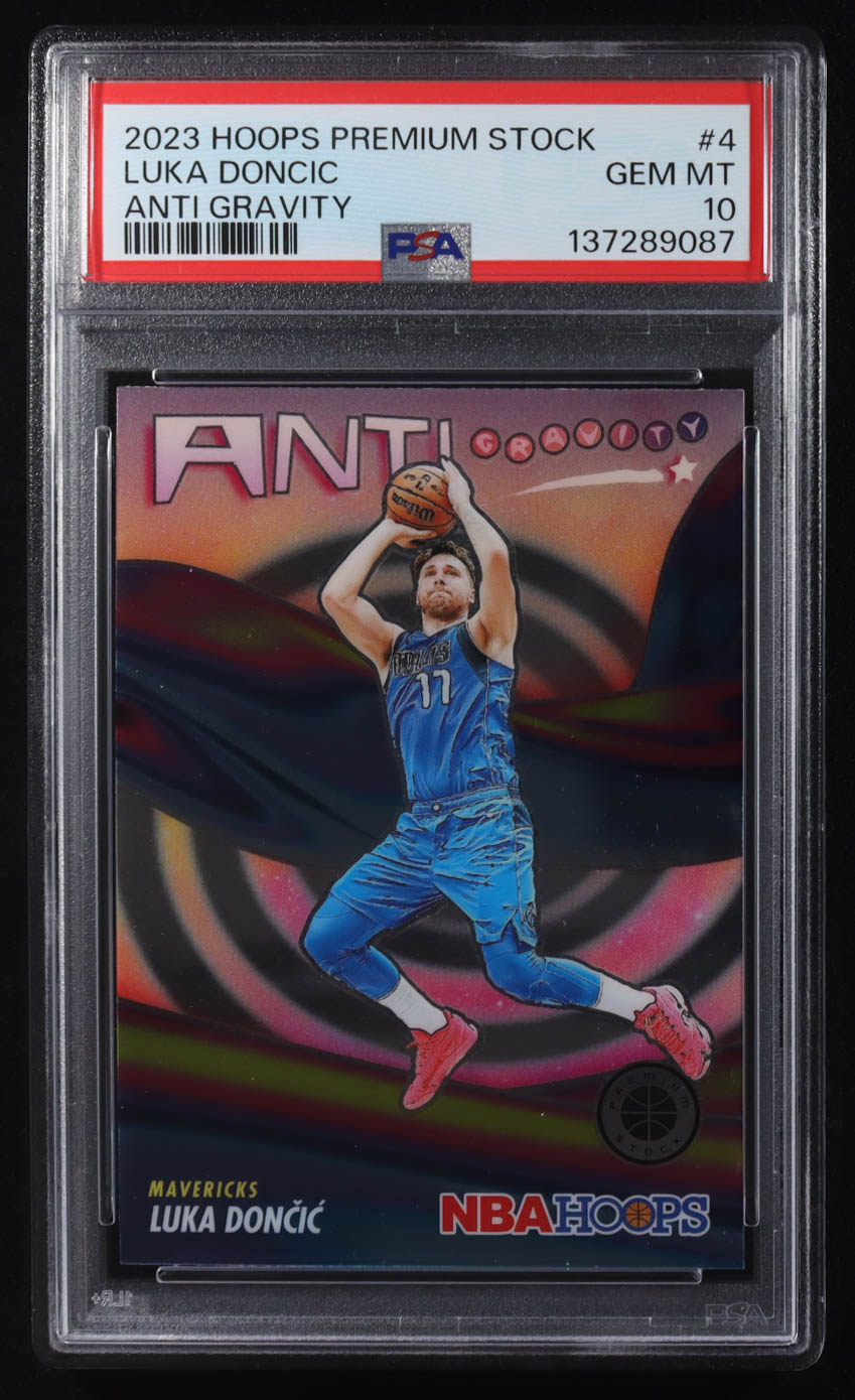 Luka Doncic 2023-24 Hoops Premium Stock Anti Gravity #4 (PSA 10) at PristineAuction.com Luka Doncic 2023-24 Hoops Premium Stock Anti Gravity #4 (PSA 10) at PristineAuction.com