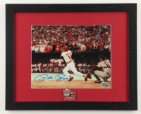 Pete Rose Signed Reds Custom Framed Photo Display with 1976 World Series Pin (Rose) at PristineAuction.com