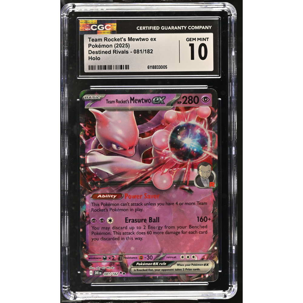 Team Rocket's Mewtwo Ex 2025 Pokemon TCG Scarlet & Violet Destined Rivals #081 Holo (CGC 10) at PristineAuction.com