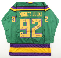 "The Mighty Ducks" Cast-Signed Jersey by (6) with Aaron Schwartz, Jane Plank , Brandon Adams (Beckett) at PristineAuction.com