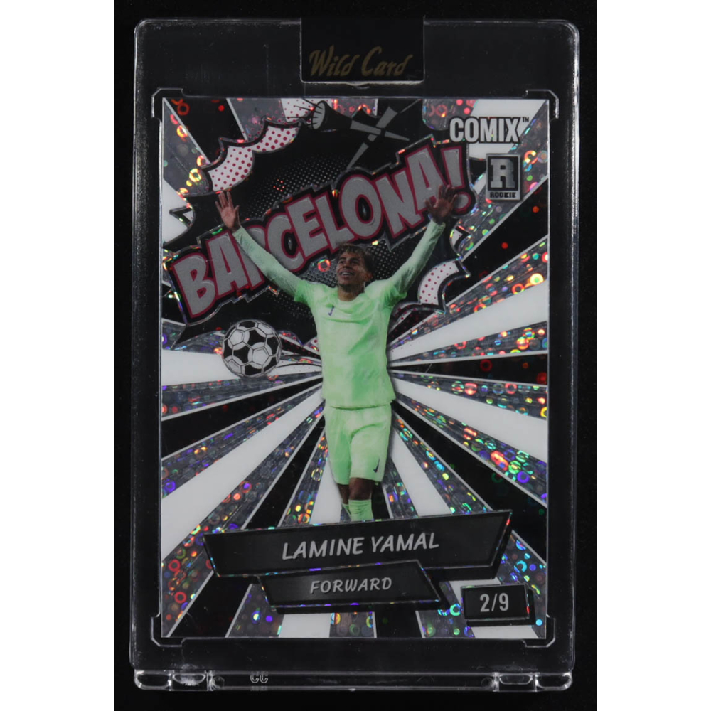 Lamine Yamal 2024 Wild Card Comix Barcelona! Silver Disco #LY04 #2/9 RC at PristineAuction.com