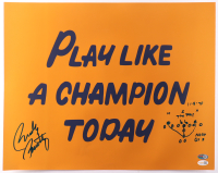 Rudy Ruettiger Signed Notre Dame Fighting Irish 16x20 Photo Inscribed "11-8-75" & "The Play" with Hand-Sketched Play Diagram (JSA) at PristineAuction.com