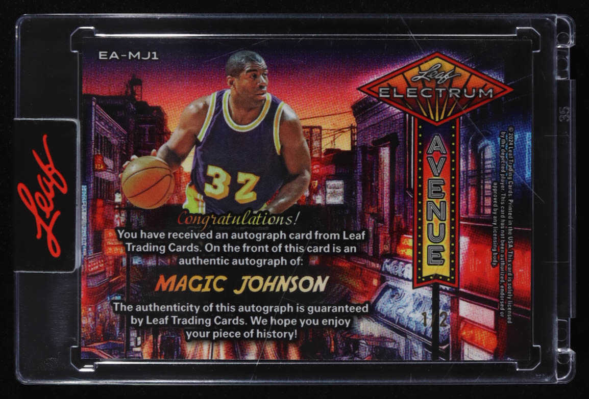 Magic Johnson 2024 Leaf Electrum Avenue Spectrum Red #EAMJ1 #1/2 at PristineAuction.com Magic Johnson 2024 Leaf Electrum Avenue Spectrum Red #EAMJ1 #1/2 at PristineAuction.com