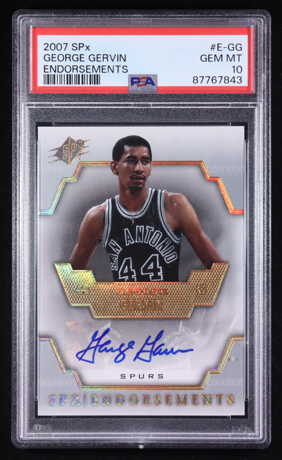 George Gervin 2007-08 SPx Endorsements #GG (PSA 10) at PristineAuction.com George Gervin 2007-08 SPx Endorsements #GG (PSA 10) at PristineAuction.com