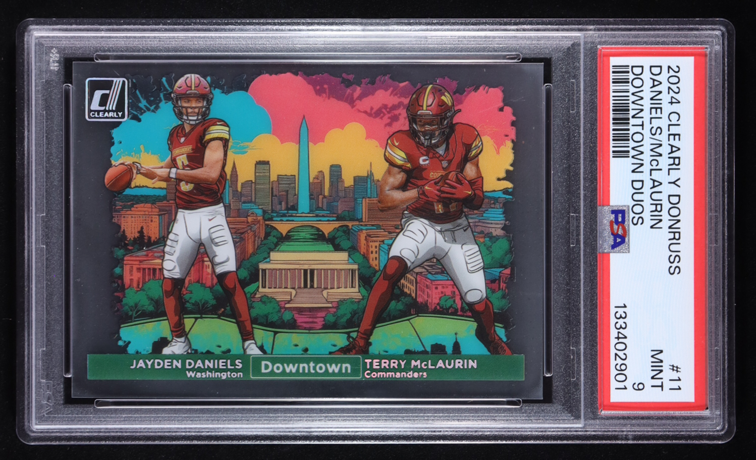 Terry McLaurin / Jayden Daniels 2024 Clearly Donruss Downtown Duos #11 (PSA 9) at PristineAuction.com Terry McLaurin / Jayden Daniels 2024 Clearly Donruss Downtown Duos #11 (PSA 9) at PristineAuction.com