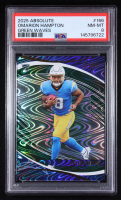 Omarion Hampton 2025 Absolute Green Waves #166 #23/60 RC (PSA 8) at PristineAuction.com