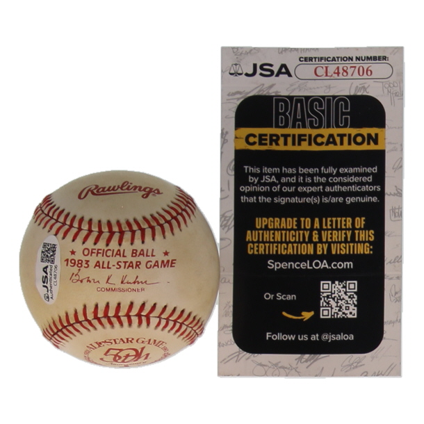 Reggie Jackson Signed Official 1983 All-Star Game Logo Baseball (JSA) at PristineAuction.com Reggie Jackson Signed Official 1983 All-Star Game Logo Baseball (JSA) at PristineAuction.com