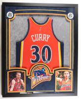 Stephen Curry Signed Custom Framed Jersey with LED Display & (2) Photos (Beckett) at PristineAuction.com