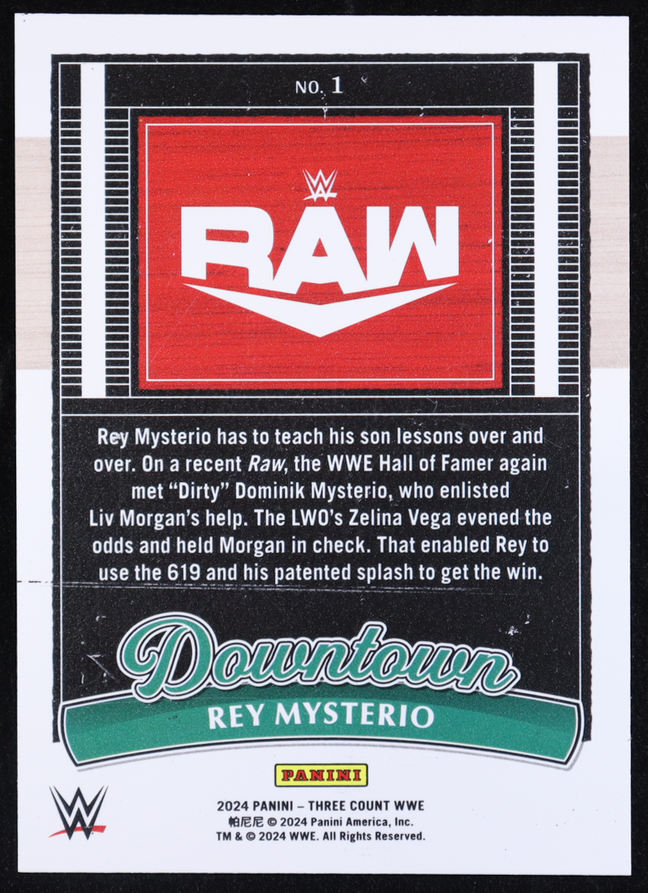 Rey Mysterio 2024 Panini Three Count WWE Downtown #1 at PristineAuction.com Rey Mysterio 2024 Panini Three Count WWE Downtown #1 at PristineAuction.com