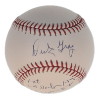 Dick Gray Signed OML Baseball Inscribed "1st LA Dodgers HR 4-18-68" (JSA) at PristineAuction.com