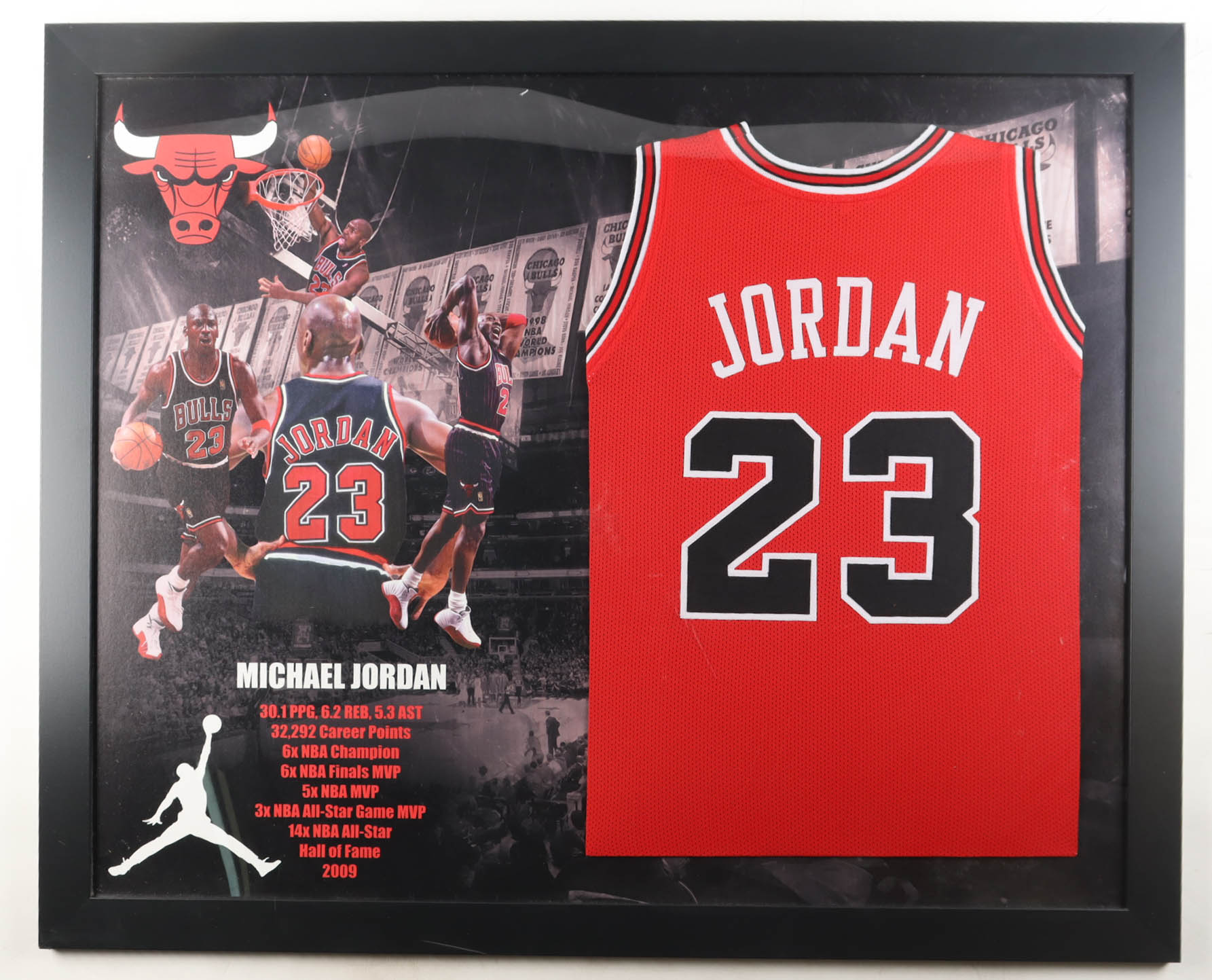Michael Jordan Custom Framed Jersey Display at PristineAuction.com Michael Jordan Custom Framed Jersey Display at PristineAuction.com