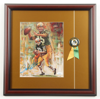 Bart Starr Signed Packers Custom Framed Art Print Display with Packers Lapel Pin with Ribbon (JSA) at PristineAuction.com