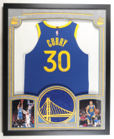 Stephen Curry Signed Custom Framed Jersey with LED Display & (2) Photos (PSA) at PristineAuction.com