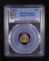 1853 Gold Dollar (PCGS Genuine) at PristineAuction.com