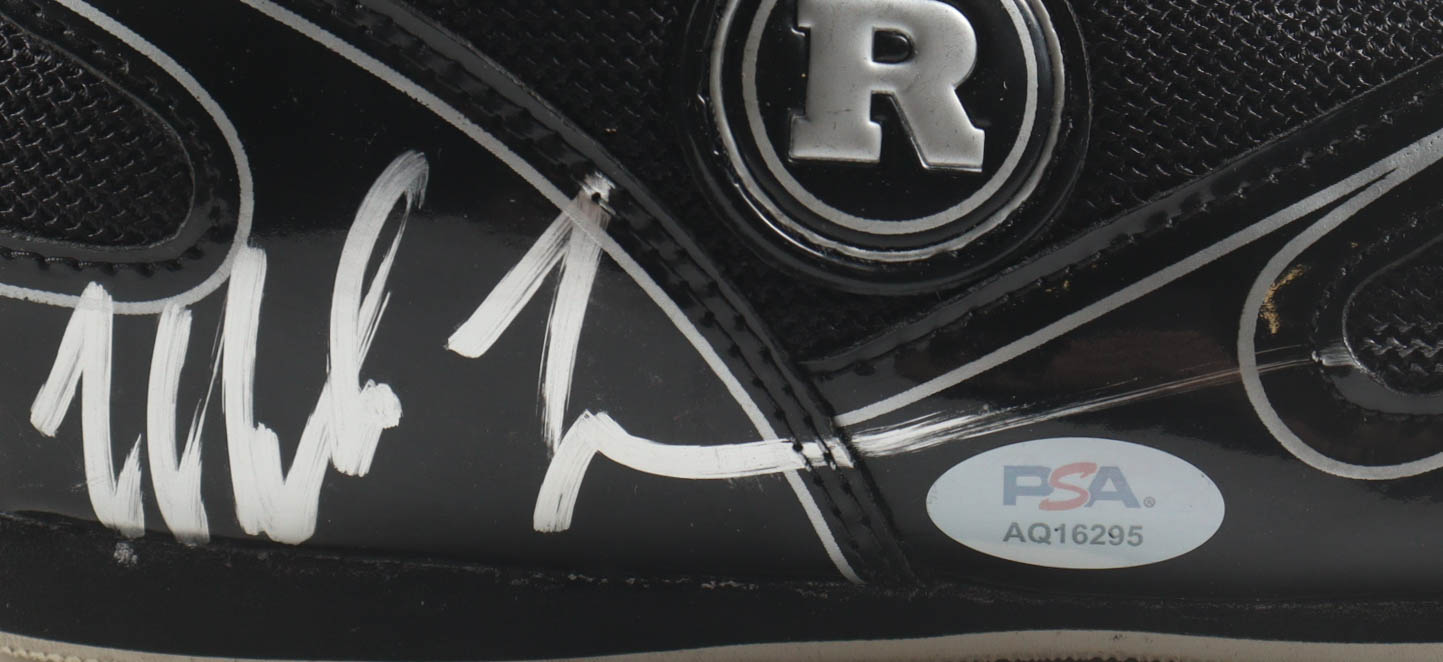 Mike Tyson Signed Ringside Set of (2) Boxing Shoes with Leroy Neiman Photoback Display Case (PSA & Tyson) at PristineAuction.com Mike Tyson Signed Ringside Set of (2) Boxing Shoes with Leroy Neiman Photoback Display Case (PSA & Tyson) at PristineAuction.com