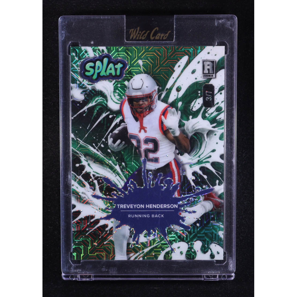 TreVeyon Henderson 2025 Wild Card Splat Football Green Mojo #TH #3/7 RC at PristineAuction.com