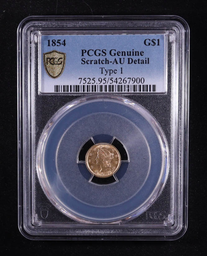 1854 Indian Princess Gold Dollar Type 1 (PCGS Genuine) at PristineAuction.com 1854 Indian Princess Gold Dollar Type 1 (PCGS Genuine) at PristineAuction.com