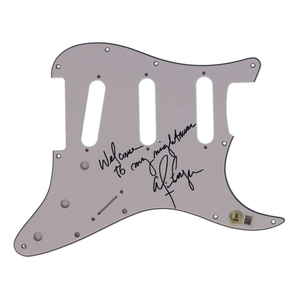 Alice Cooper Signed Electric Guitar Pick Guard Inscribed "Welcome To My Nightmare" (Beckett) at PristineAuction.com