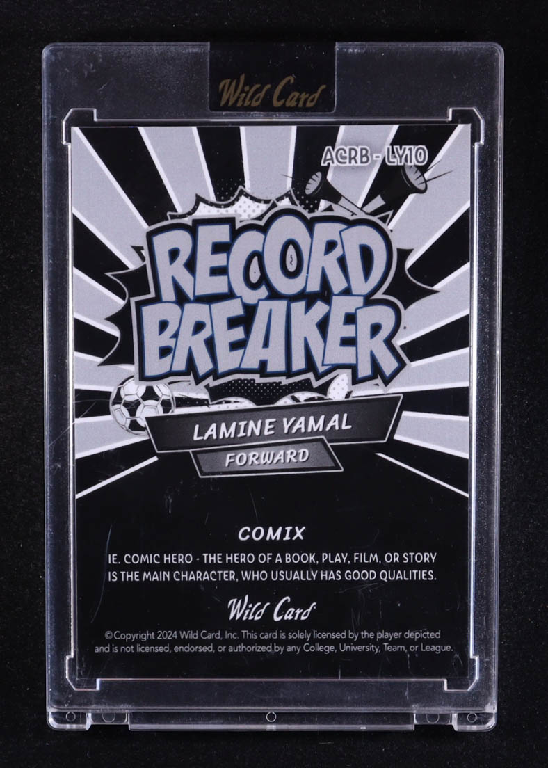 Lamine Yamal 2024 Wild Card Comix Record Breaker Crystal #LY10 #1/1 RC at PristineAuction.com Lamine Yamal 2024 Wild Card Comix Record Breaker Crystal #LY10 #1/1 RC at PristineAuction.com