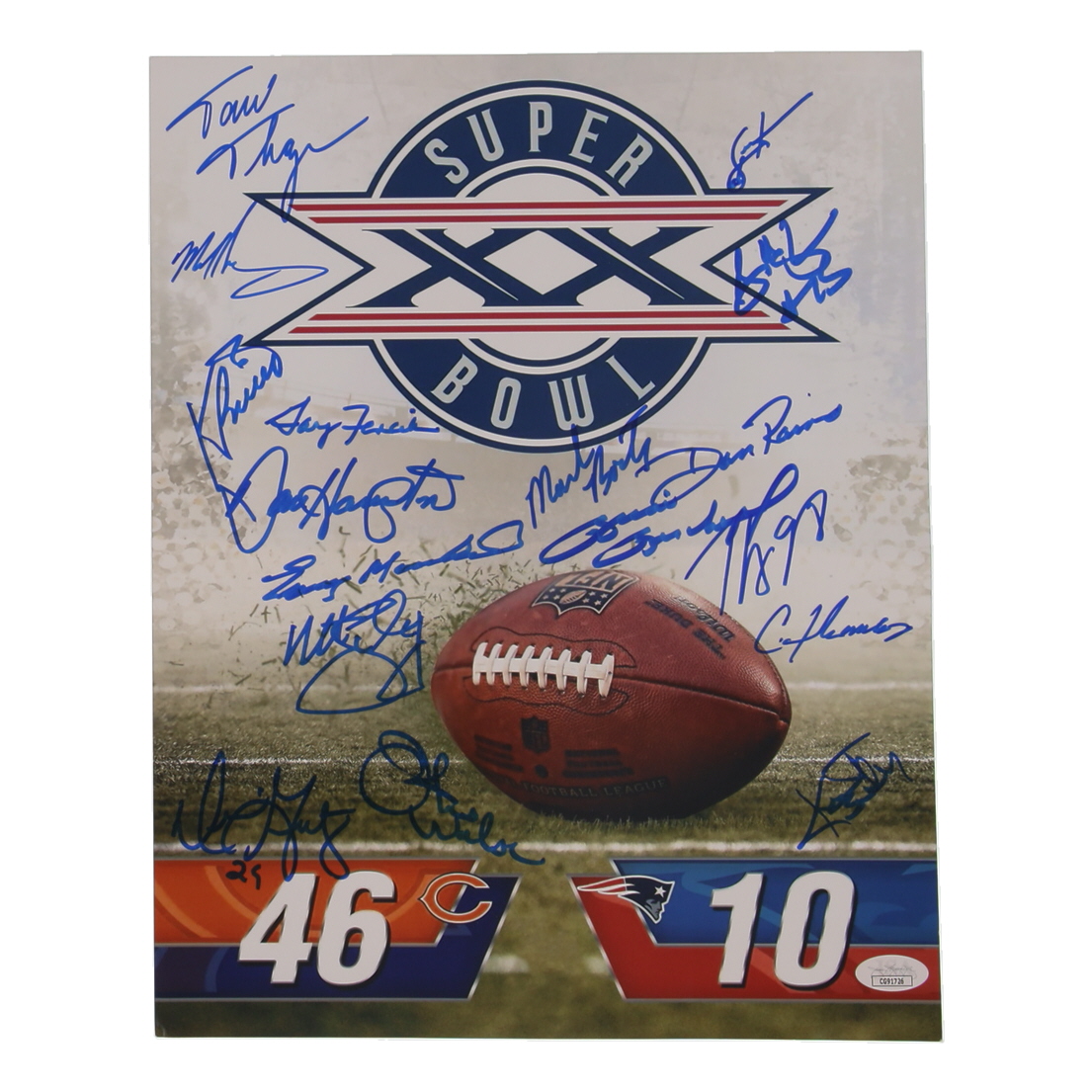 1985 Chicago Bears Super Bowl Champs 11x14 Photo Team-Signed by (17) with Dan Hampton, Mike Singletary, Tom Thayer, & Otis Wilson (JSA) at PristineAuction.com 1985 Chicago Bears Super Bowl Champs 11x14 Photo Team-Signed by (17) with Dan Hampton, Mike Singletary, Tom Thayer, & Otis Wilson (JSA) at PristineAuction.com