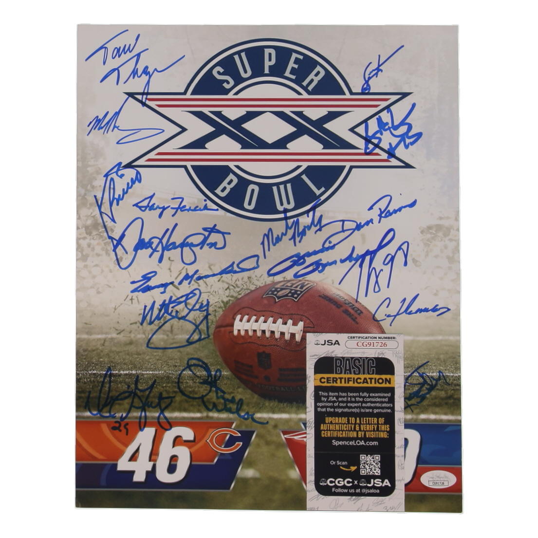 1985 Chicago Bears Super Bowl Champs 11x14 Photo Team-Signed by (17) with Dan Hampton, Mike Singletary, Tom Thayer, & Otis Wilson (JSA) at PristineAuction.com 1985 Chicago Bears Super Bowl Champs 11x14 Photo Team-Signed by (17) with Dan Hampton, Mike Singletary, Tom Thayer, & Otis Wilson (JSA) at PristineAuction.com