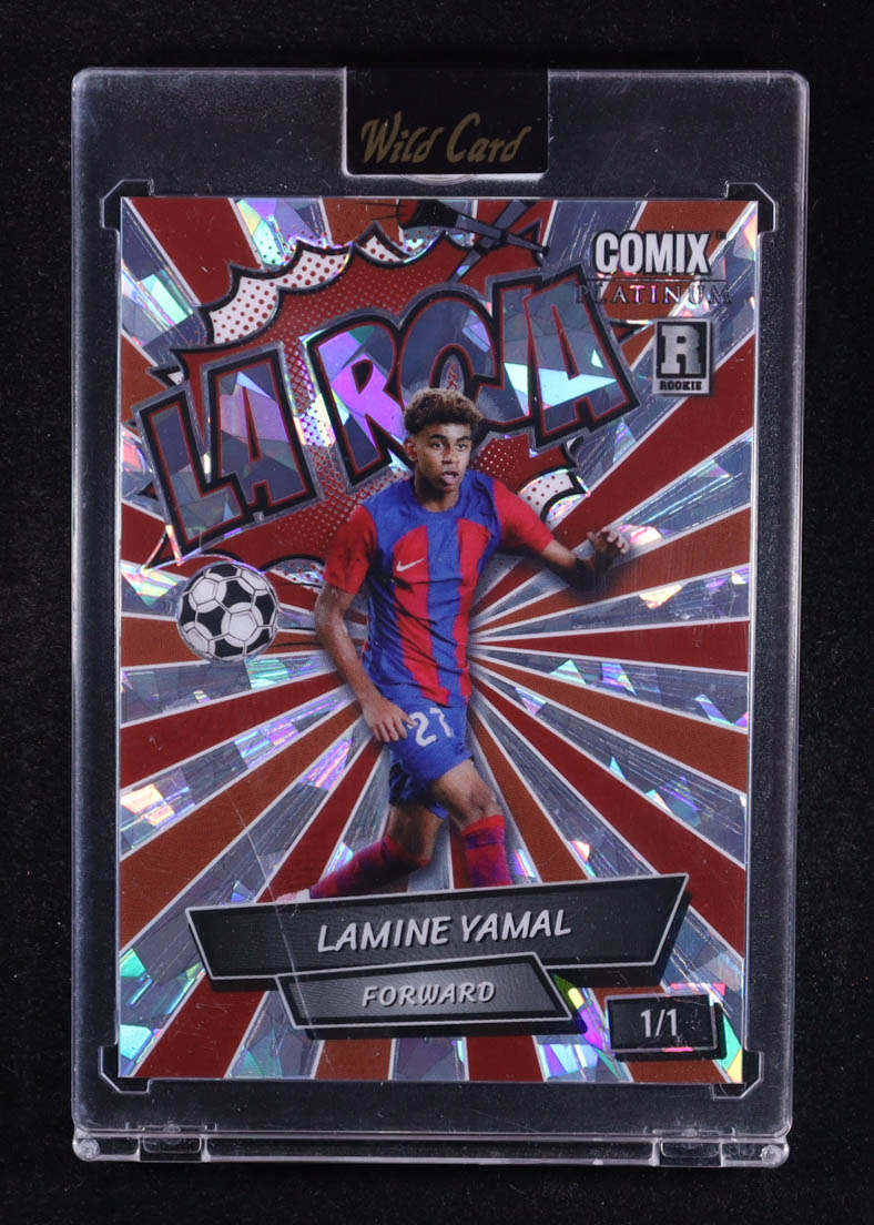 Lamine Yamal 2024 Wild Card Comix La Roja Crystal #LY12 #1/1 RC at PristineAuction.com Lamine Yamal 2024 Wild Card Comix La Roja Crystal #LY12 #1/1 RC at PristineAuction.com