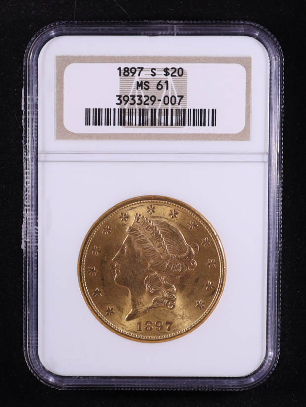 1897-S US Gold $20 Liberty Head (ANA MS61) at PristineAuction.com 1897-S US Gold $20 Liberty Head (ANA MS61) at PristineAuction.com