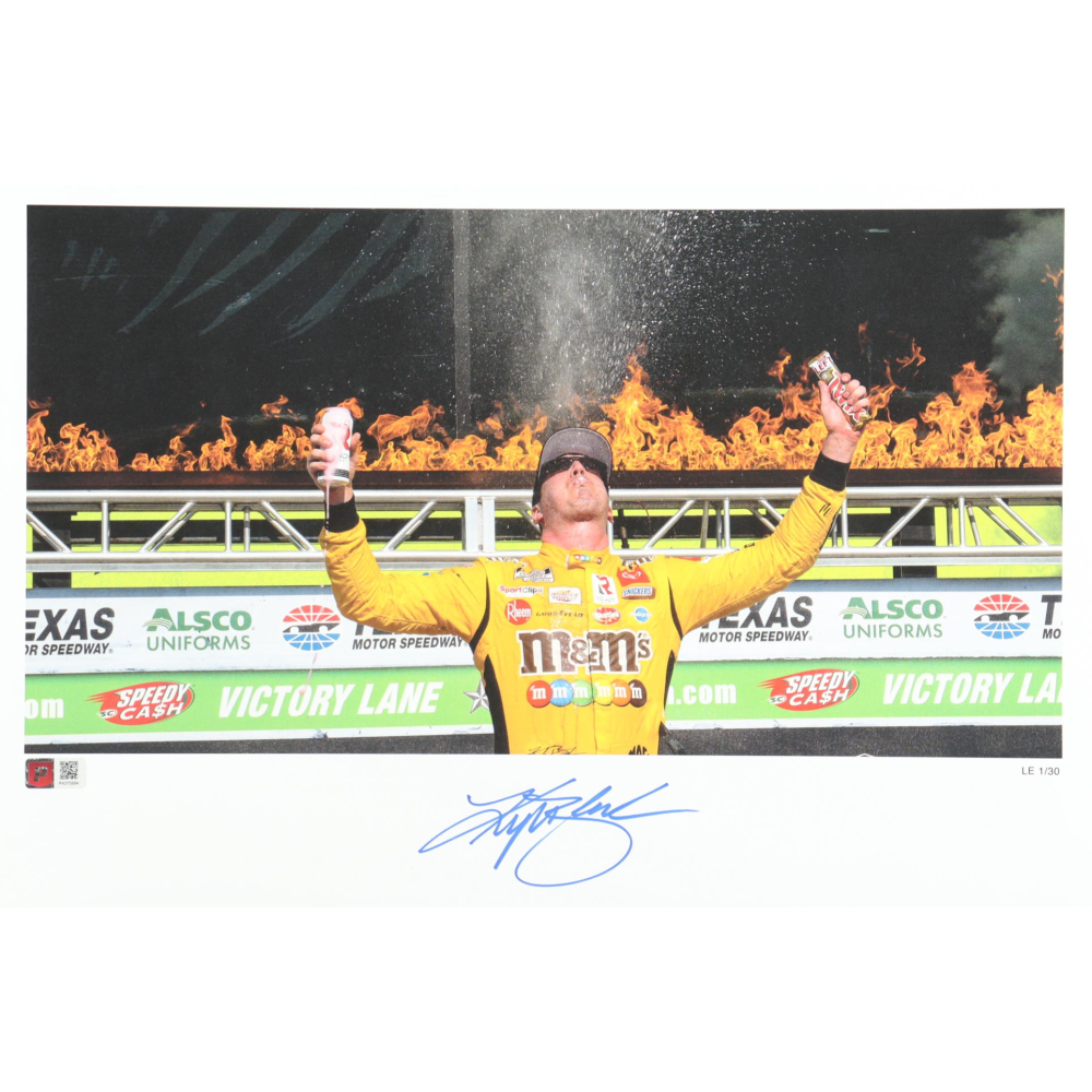 Kyle Busch Signed LE Nascar 2021 Texas Win 12x18 Print (PA) at PristineAuction.com