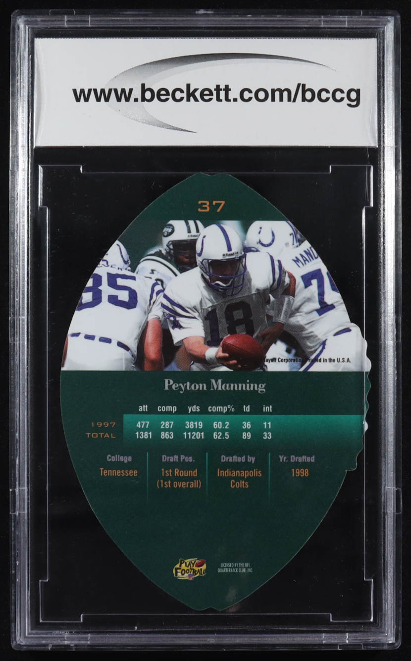 Peyton Manning 1998 Playoff Contenders Leather #37 RC (BCCG 10) at PristineAuction.com Peyton Manning 1998 Playoff Contenders Leather #37 RC (BCCG 10) at PristineAuction.com