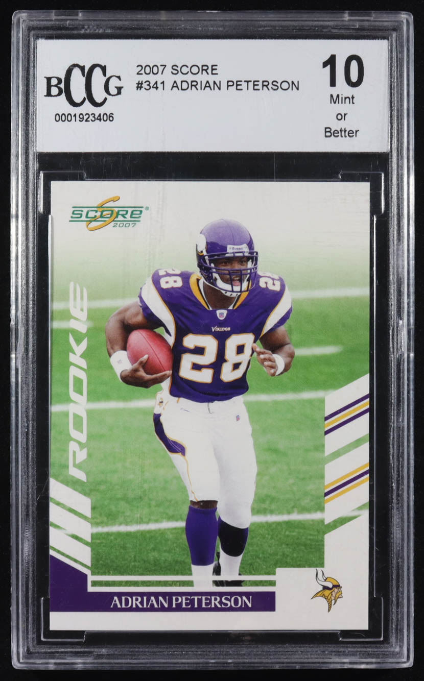 Adrian Peterson 2007 Score #341 RC (BCCG 10) at PristineAuction.com Adrian Peterson 2007 Score #341 RC (BCCG 10) at PristineAuction.com