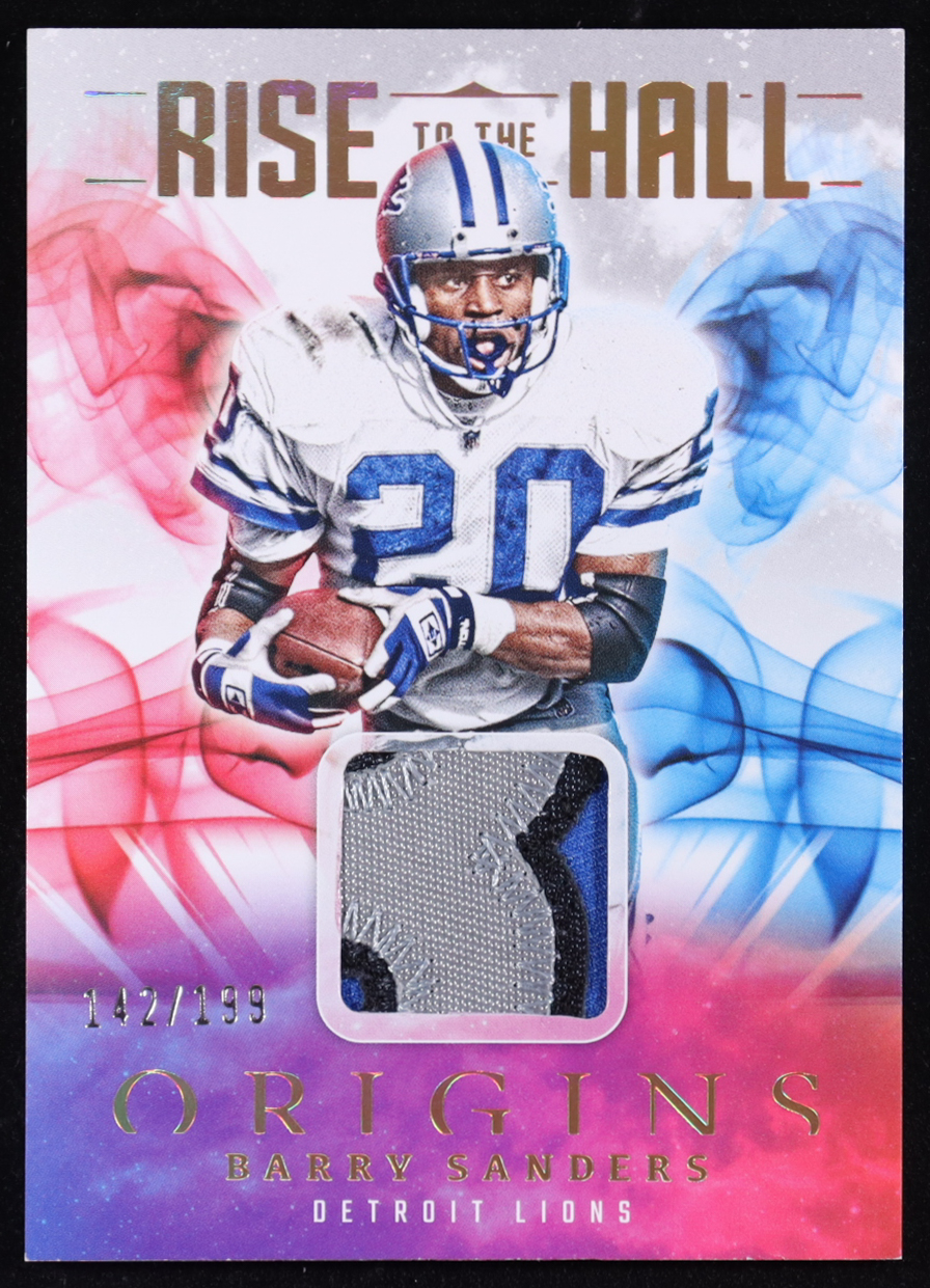 Barry Sanders 2025 Panini Origins Rise to the Hall Jerseys #26 #142/199 at PristineAuction.com Barry Sanders 2025 Panini Origins Rise to the Hall Jerseys #26 #142/199 at PristineAuction.com
