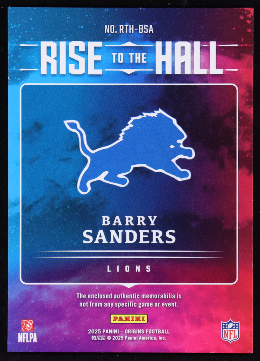 Barry Sanders 2025 Panini Origins Rise to the Hall Jerseys #26 #142/199 at PristineAuction.com Barry Sanders 2025 Panini Origins Rise to the Hall Jerseys #26 #142/199 at PristineAuction.com