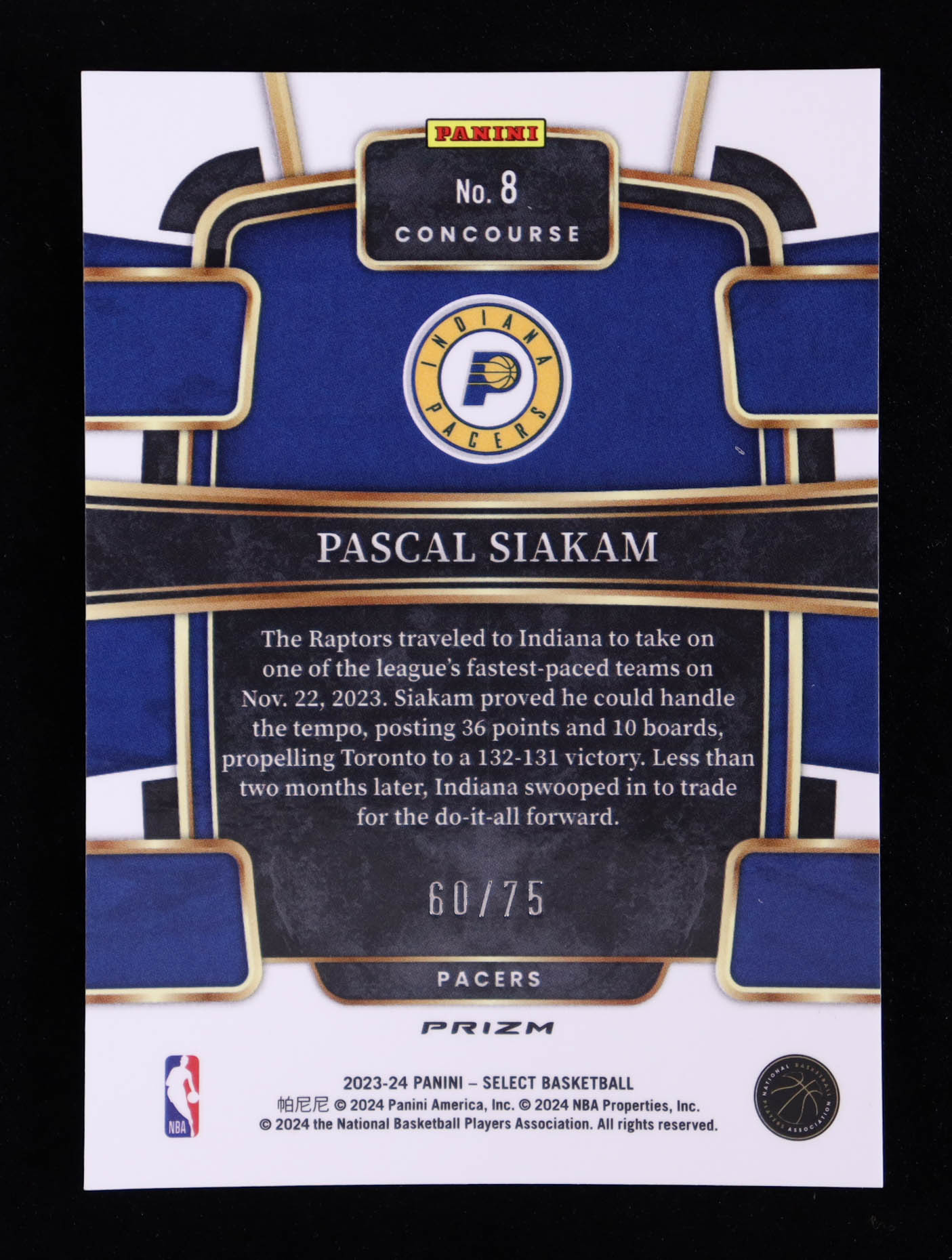 Pascal Siakam 2023-24 Select Prizms Neon Green #8 #60/75 at PristineAuction.com Pascal Siakam 2023-24 Select Prizms Neon Green #8 #60/75 at PristineAuction.com