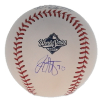 Justin Wrobleski Signed 2025 World Series Logo Baseball (JSA) at PristineAuction.com