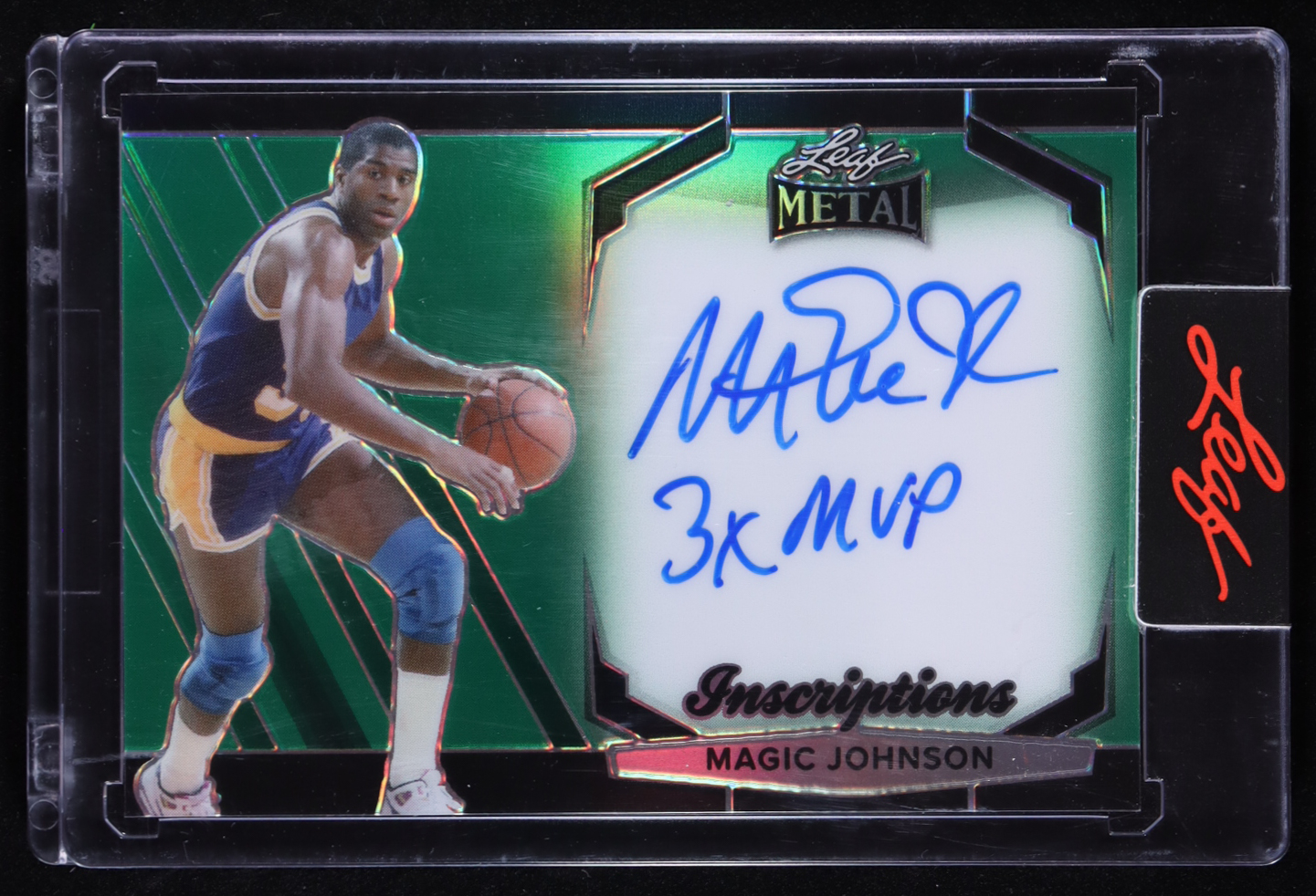 Magic Johnson 2024 Leaf Metal Inscriptions Prismatic Green #MHIMJ6 #071/150 at PristineAuction.com Magic Johnson 2024 Leaf Metal Inscriptions Prismatic Green #MHIMJ6 #071/150 at PristineAuction.com