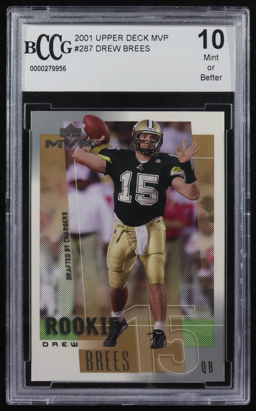 Drew Brees 2001 Upper Deck MVP #287 RC (BCCG 10) at PristineAuction.com Drew Brees 2001 Upper Deck MVP #287 RC (BCCG 10) at PristineAuction.com
