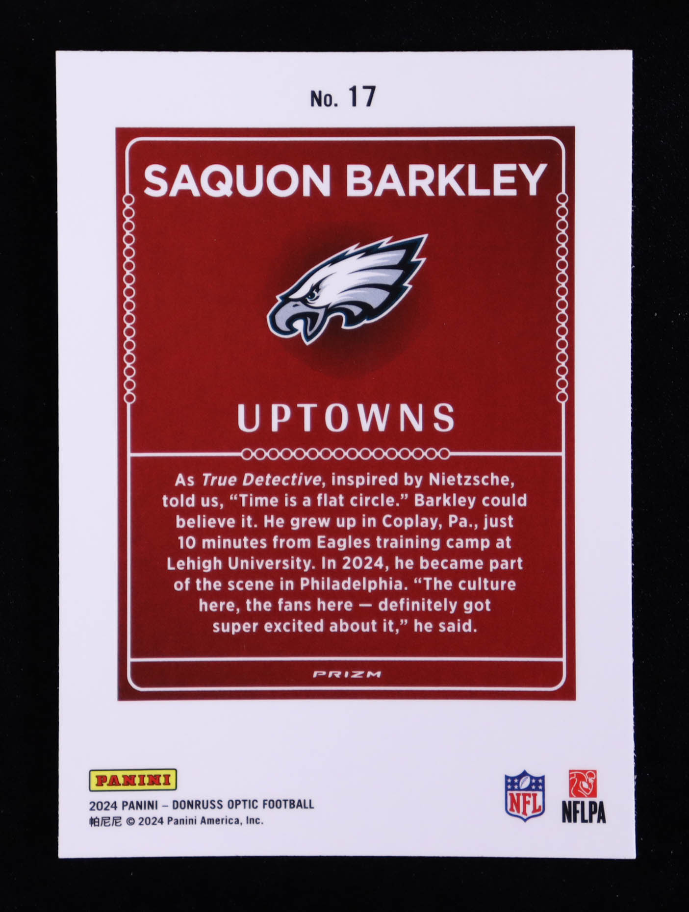 Saquon Barkley 2024 Donruss Optic Uptowns #17 at PristineAuction.com Saquon Barkley 2024 Donruss Optic Uptowns #17 at PristineAuction.com