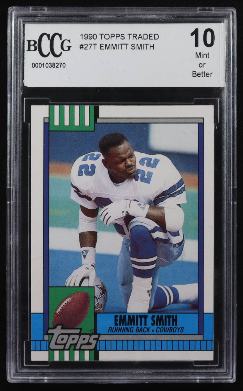 Emmitt Smith 1990 Topps Traded #27T RC (BCCG 10) at PristineAuction.com Emmitt Smith 1990 Topps Traded #27T RC (BCCG 10) at PristineAuction.com