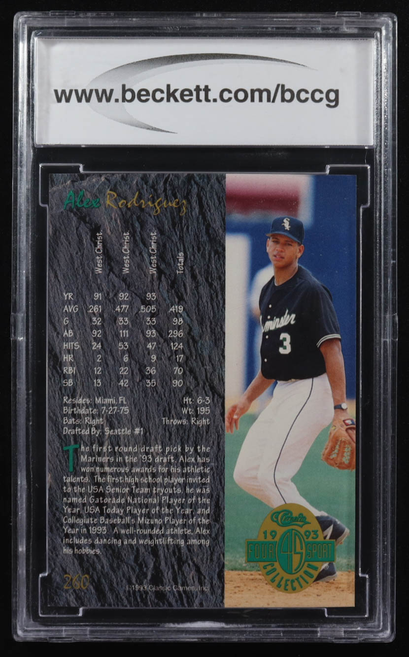Alex Rodriguez 1993 Classic Four Sport #260 (BCCG 10) at PristineAuction.com Alex Rodriguez 1993 Classic Four Sport #260 (BCCG 10) at PristineAuction.com