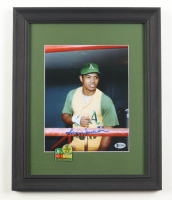 Reggie Jackson Signed Athletics Custom Framed Photo Display with 1972 Athletics World Series Pin (Beckett) at PristineAuction.com